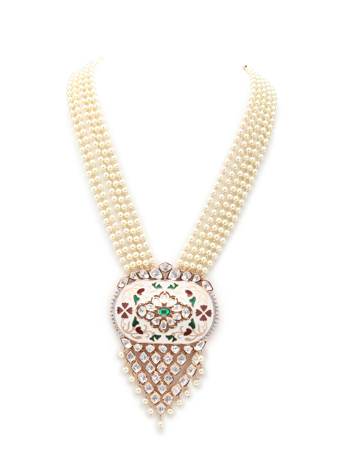 Odette Off White Layered Alloy Jewellery Set For Women - Image 4