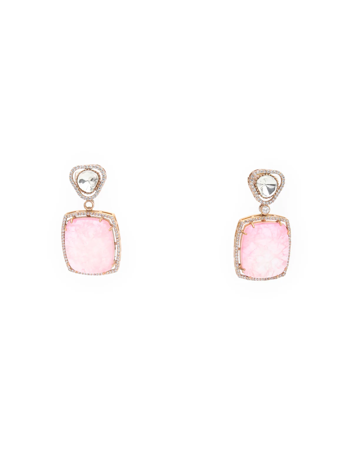Odette Pink Alloy Jewellery Set For Women - Image 5