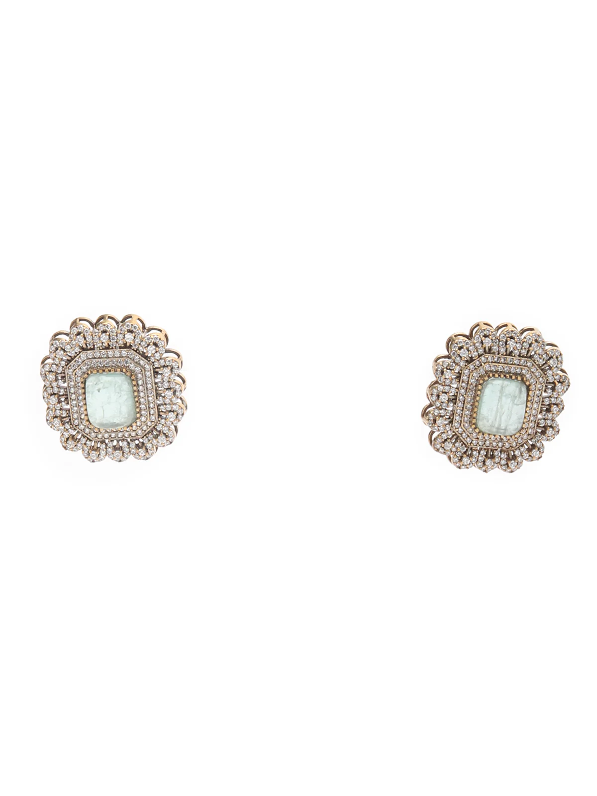 Odette Sea Green Alloy Jewellery Set For Women - Image 5