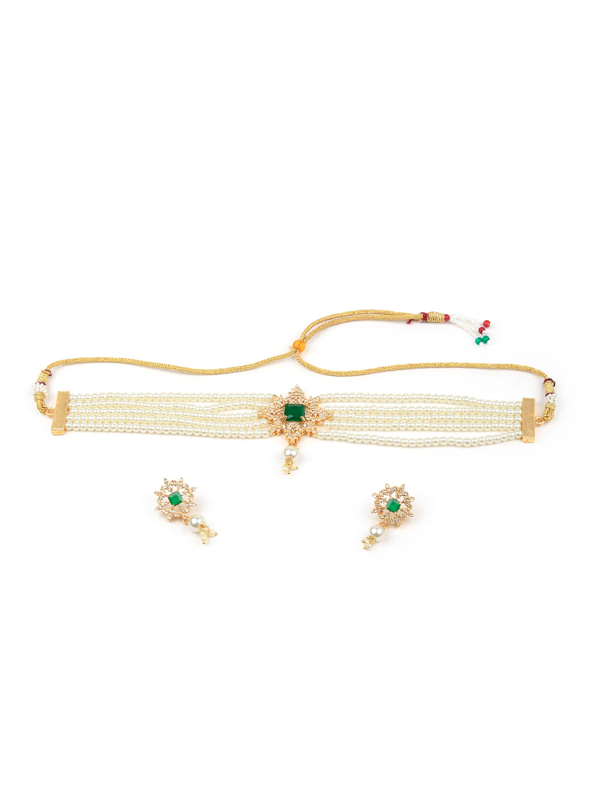 Odette Women Royal White Pearls Choker Neck Piece - Image 3