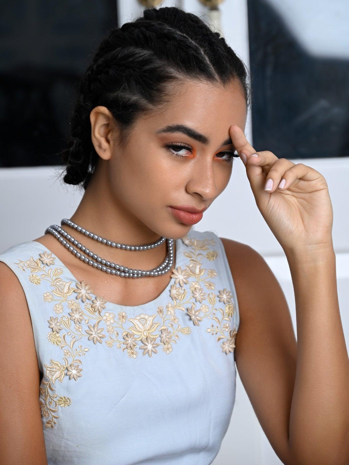 Odette Women Grey Metal Necklace - Image 2