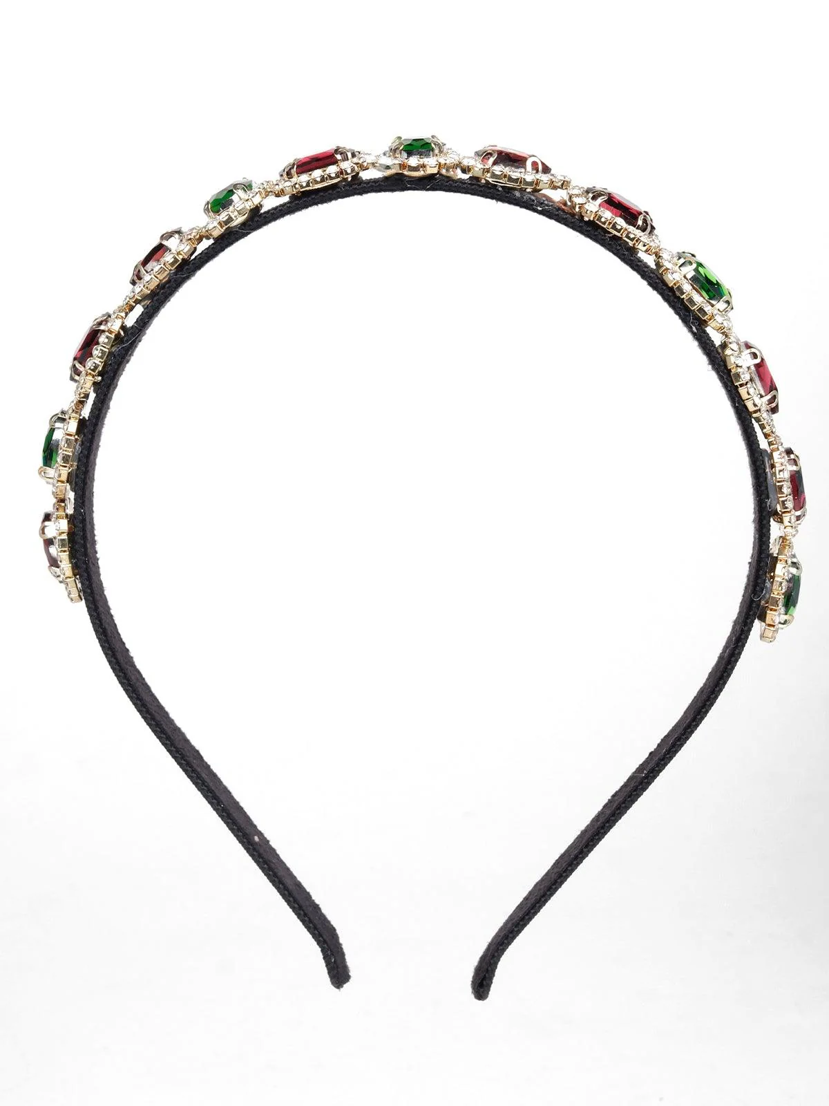 Odette Women Red And Green Rhinestones Headband - Image 3