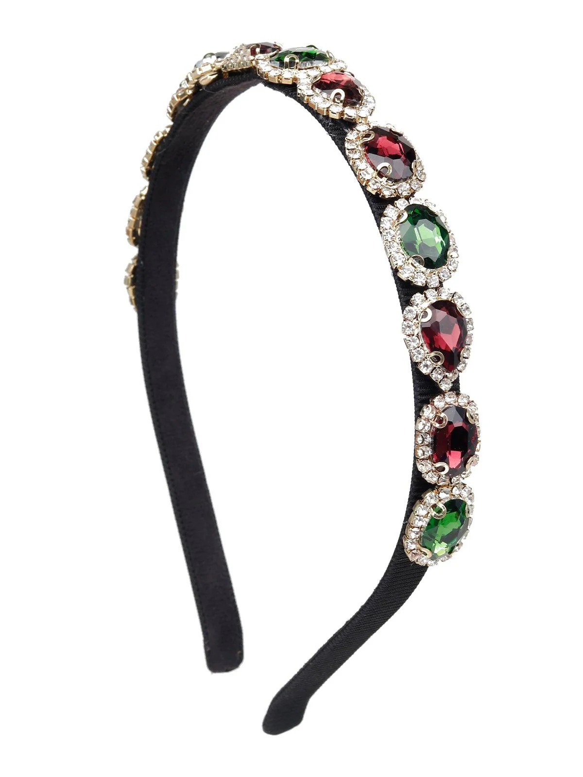Odette Women Red And Green Rhinestones Headband - Image 4