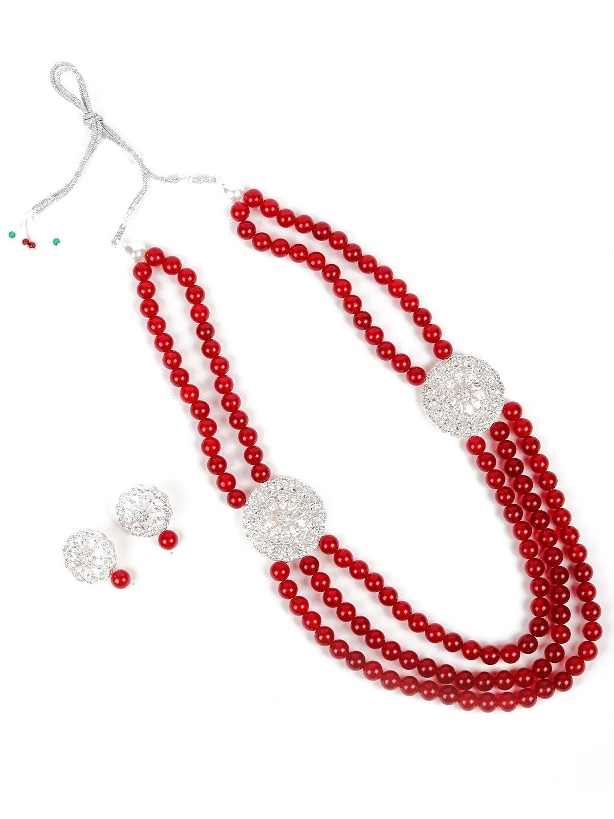 Odette Women Silver Beads Necklace Set - Image 3