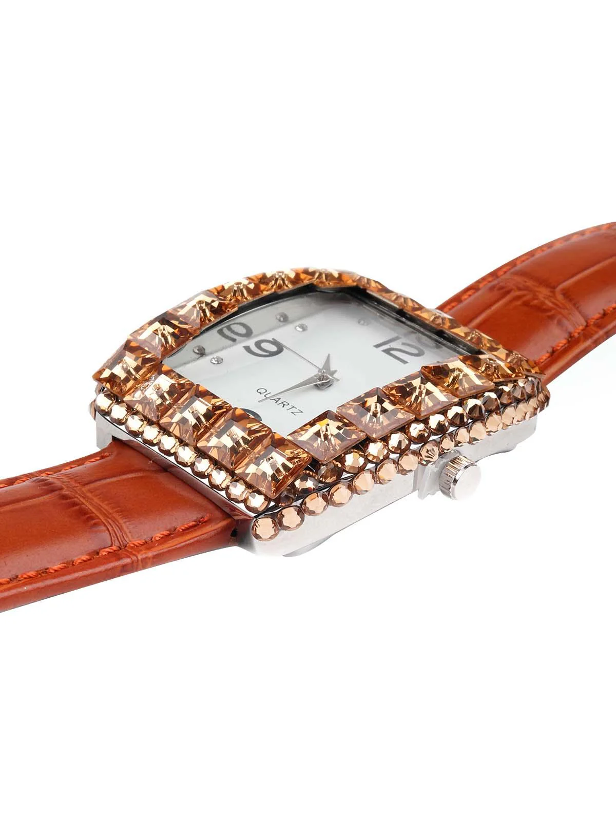 Odette Women Rust Coloured Textured Wristwatch - Image 6