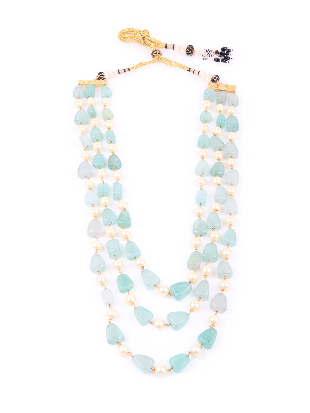 Odette Women Sea Green Beads Long Neckpiece - Image 4