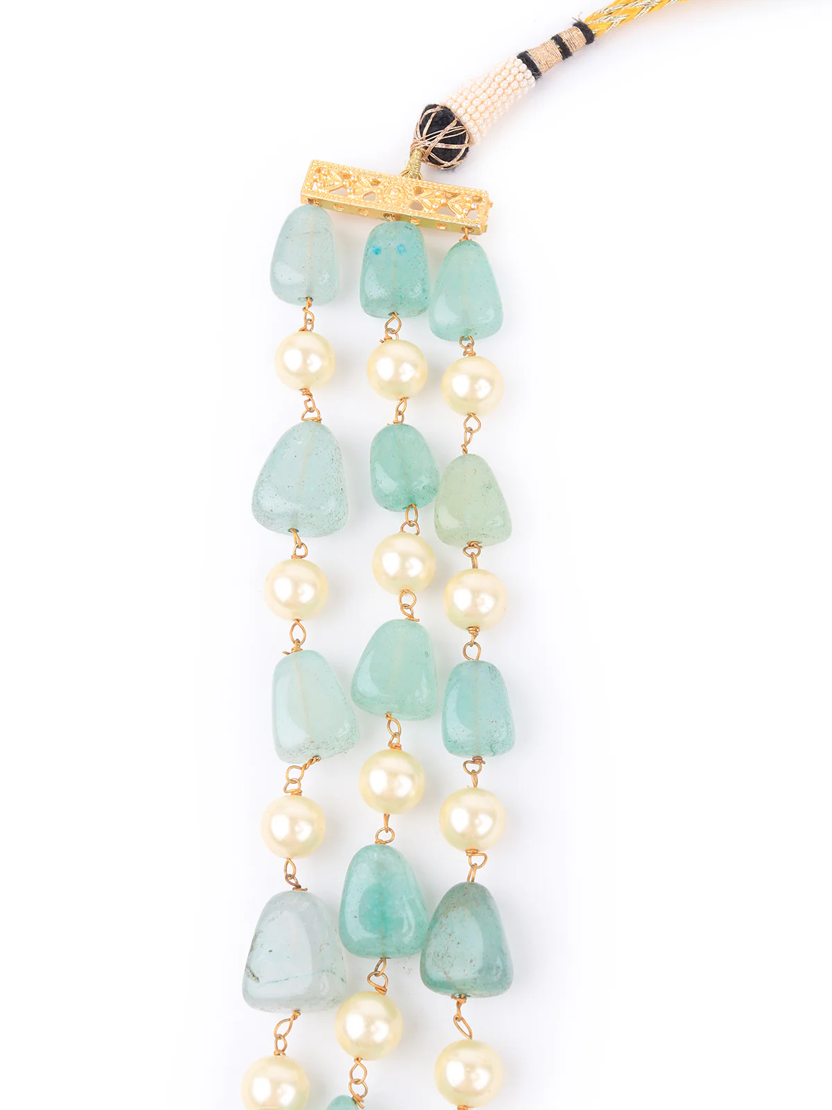 Odette Women Sea Green Beads Long Neckpiece - Image 6