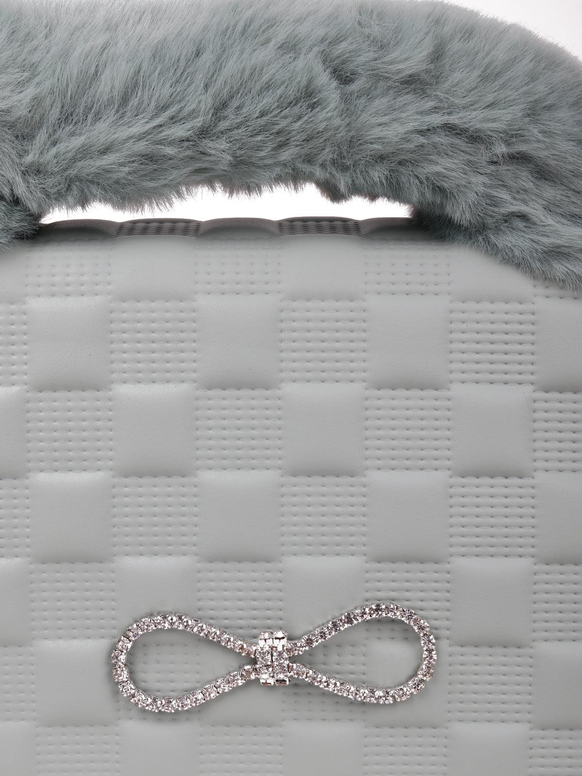 Odette Women Green Metal Handle Sling Bag - Image 6