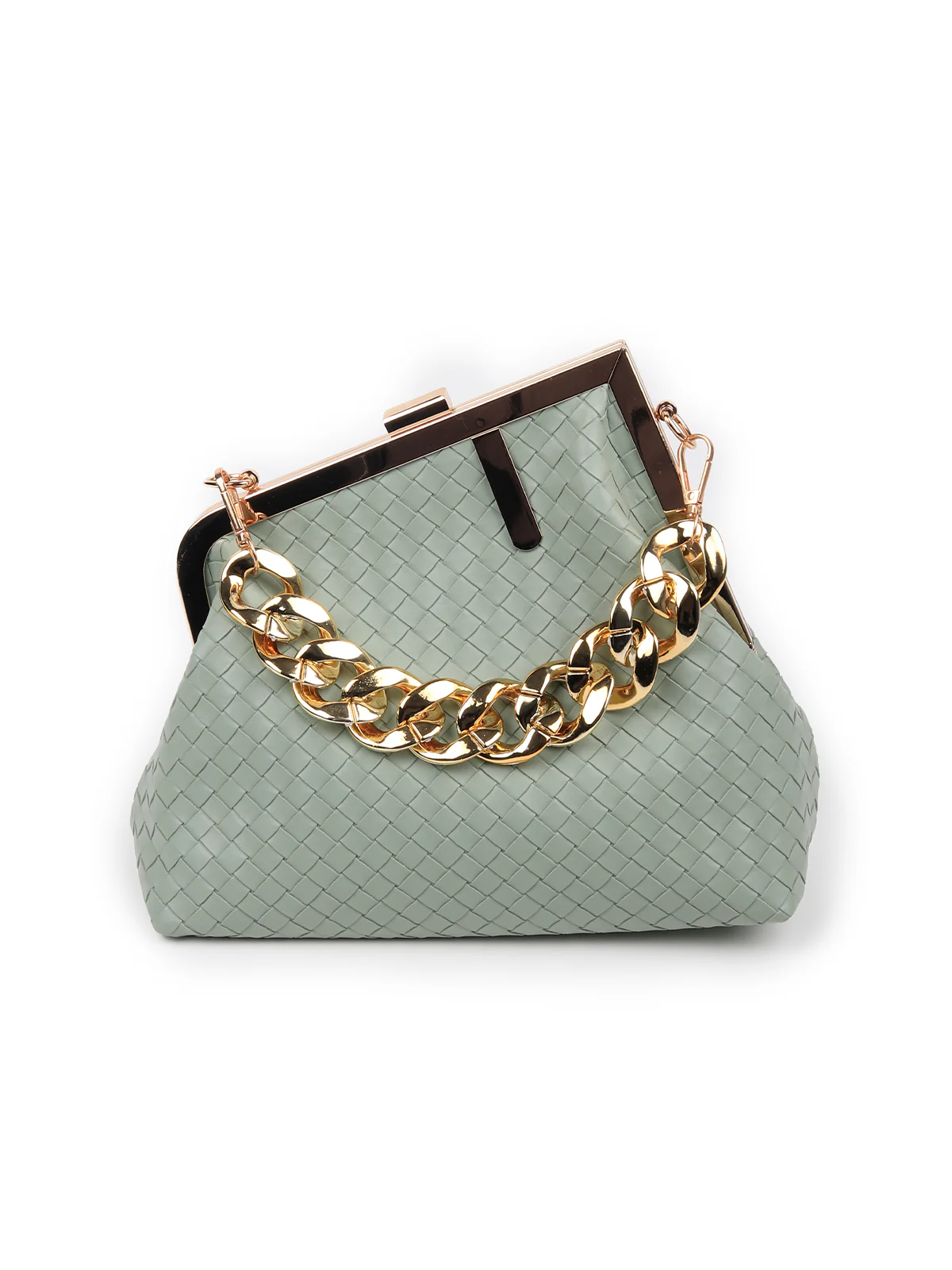 Odette Women Sea Green Patterned Clutch - Image 4