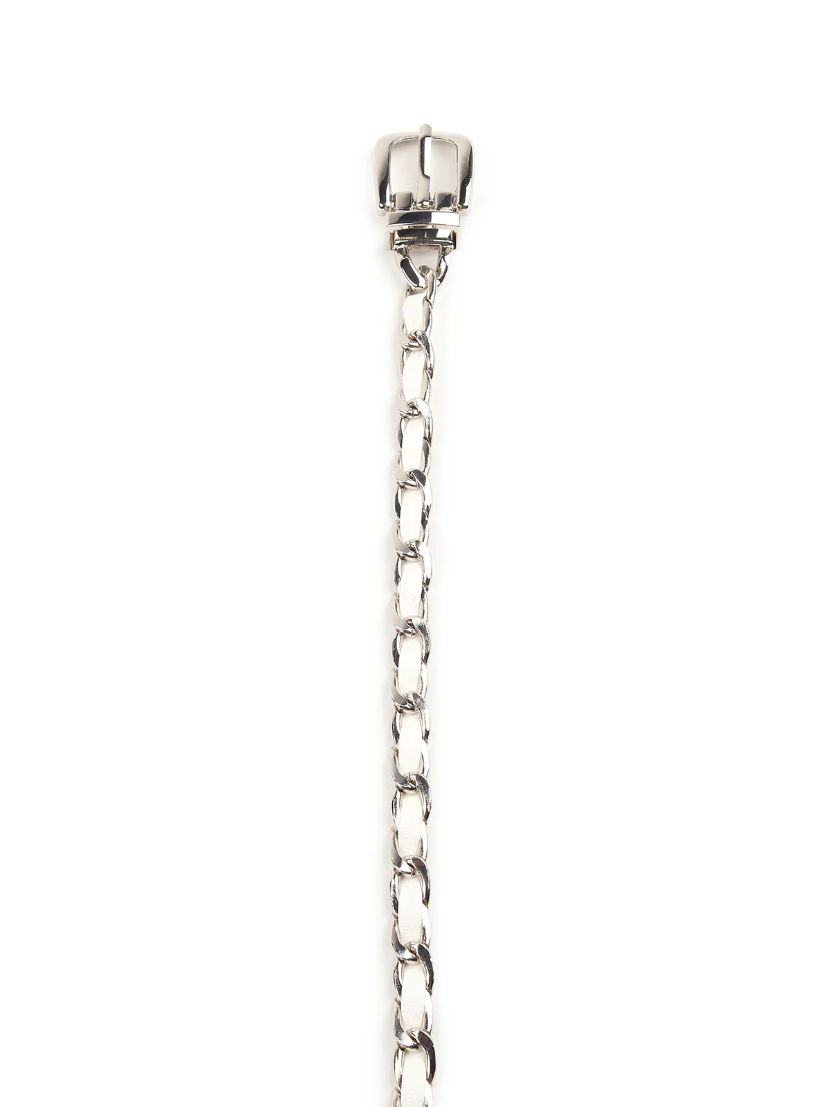 Odette Women Sequins Embellished White Pouch With Belt - Image 5