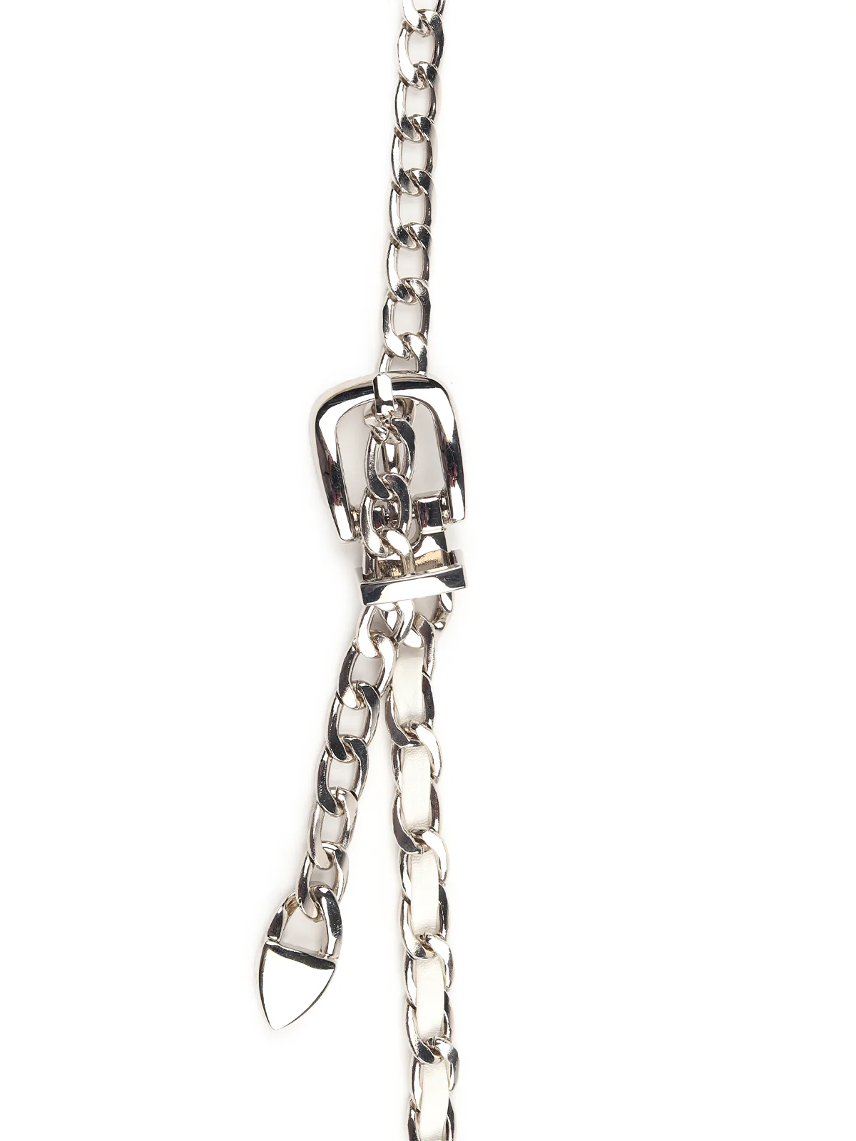 Odette Women Sequins Embellished White Pouch With Belt - Image 6
