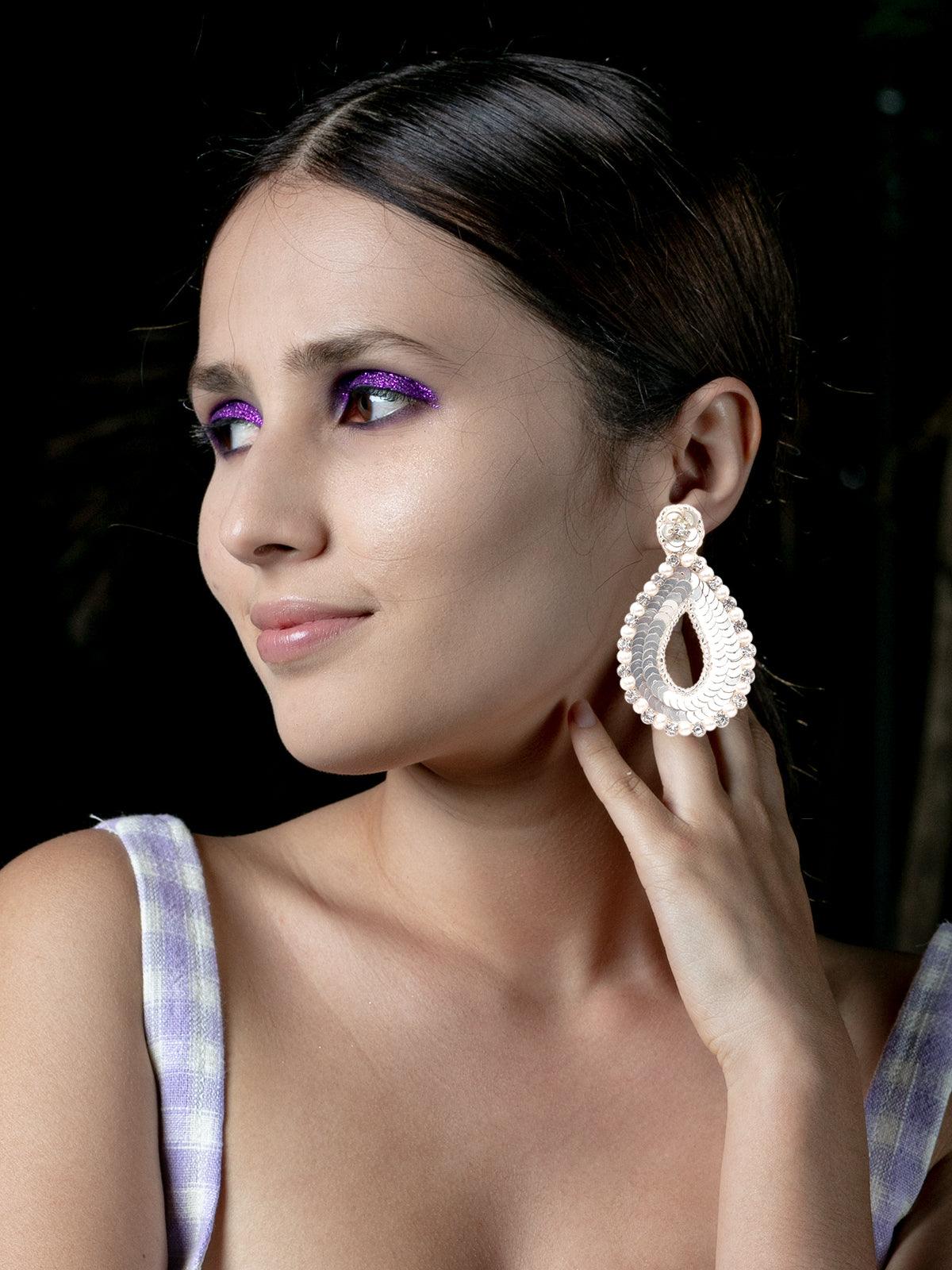 Odette Women Silver Metal Earrings