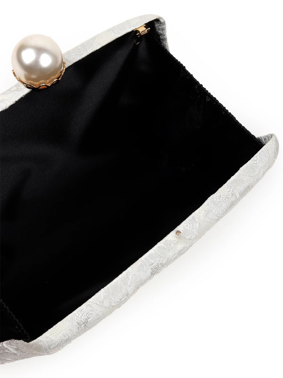 Odette Women Serene White Embossed Clutch - Image 6
