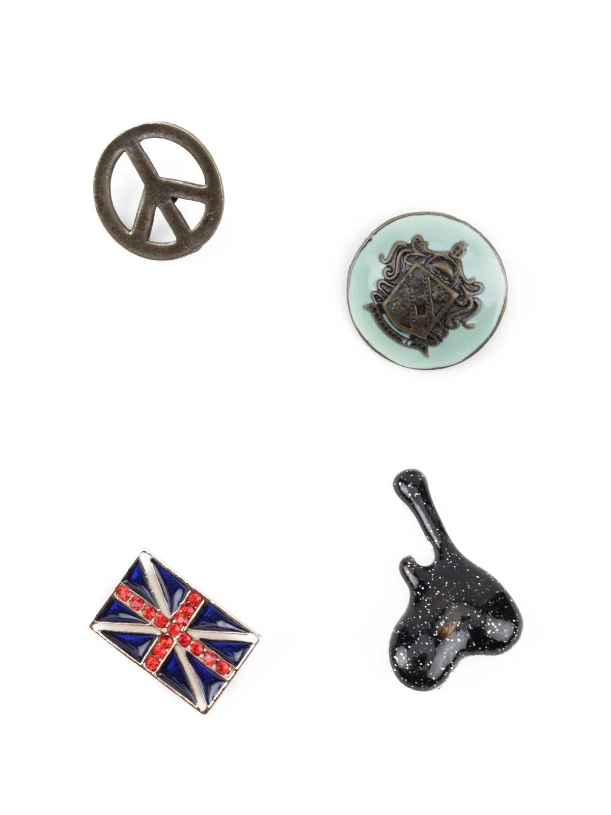 Odette Women Set Of Four Multicolor Dainty Brooch