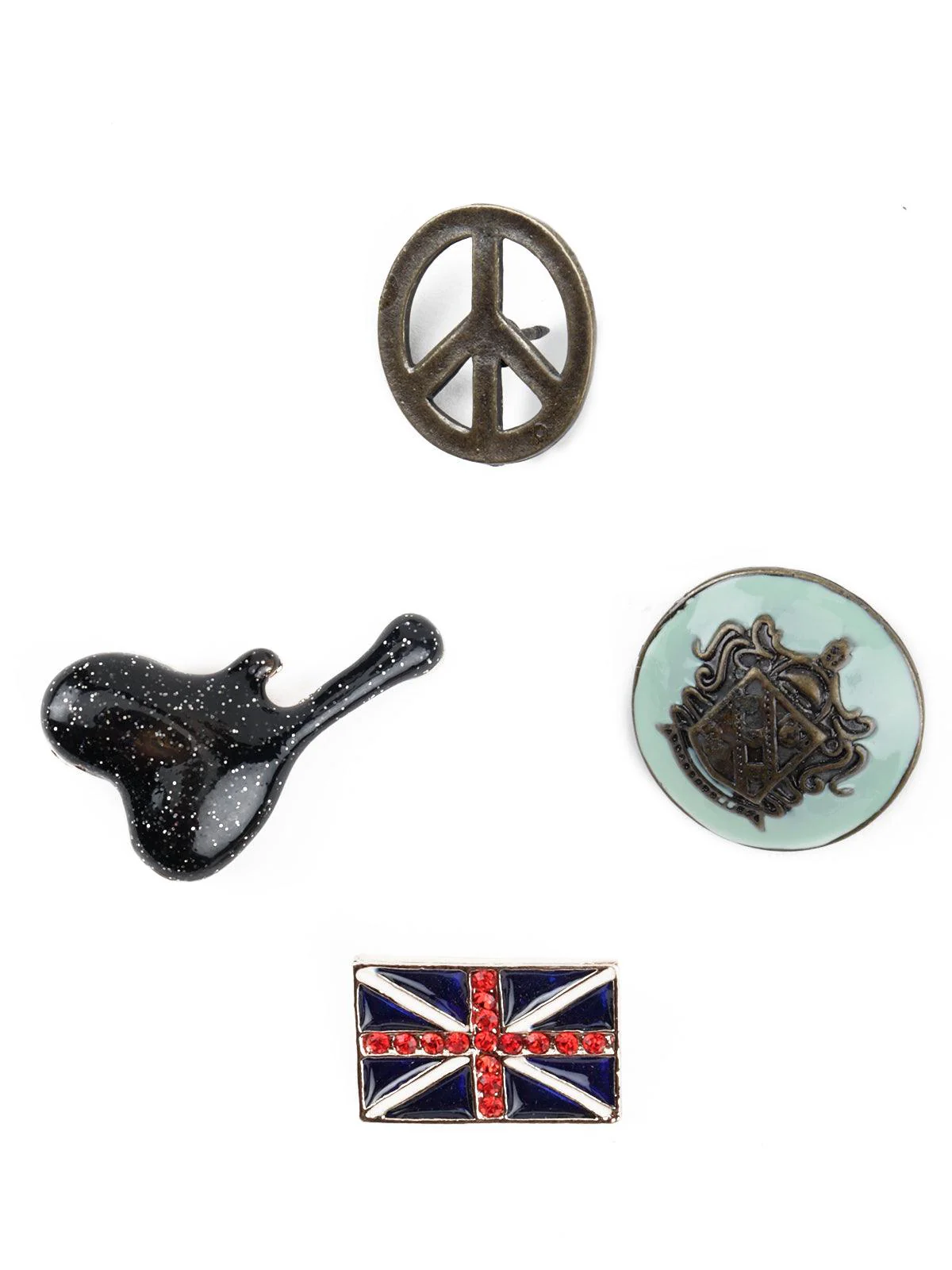 Odette Women Set Of Four Multicolor Dainty Brooch - Image 3