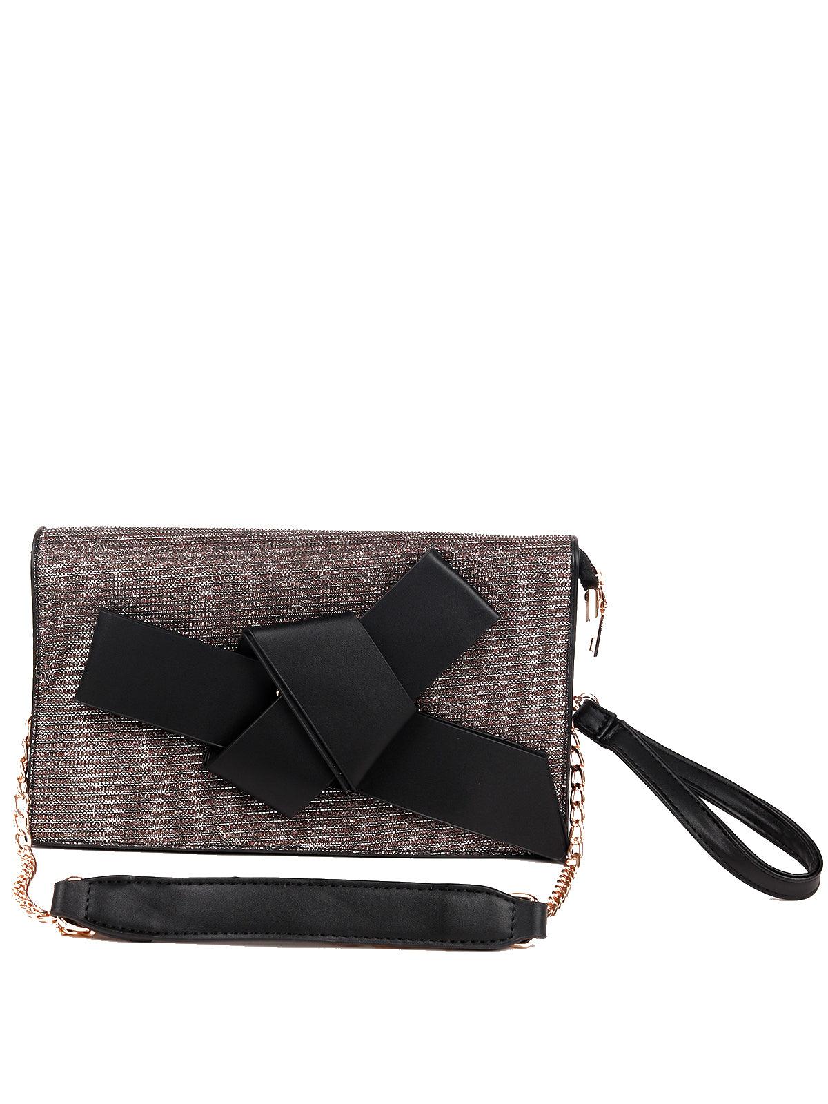 Odette Women Black Leatherette Sling Bag - Image 3