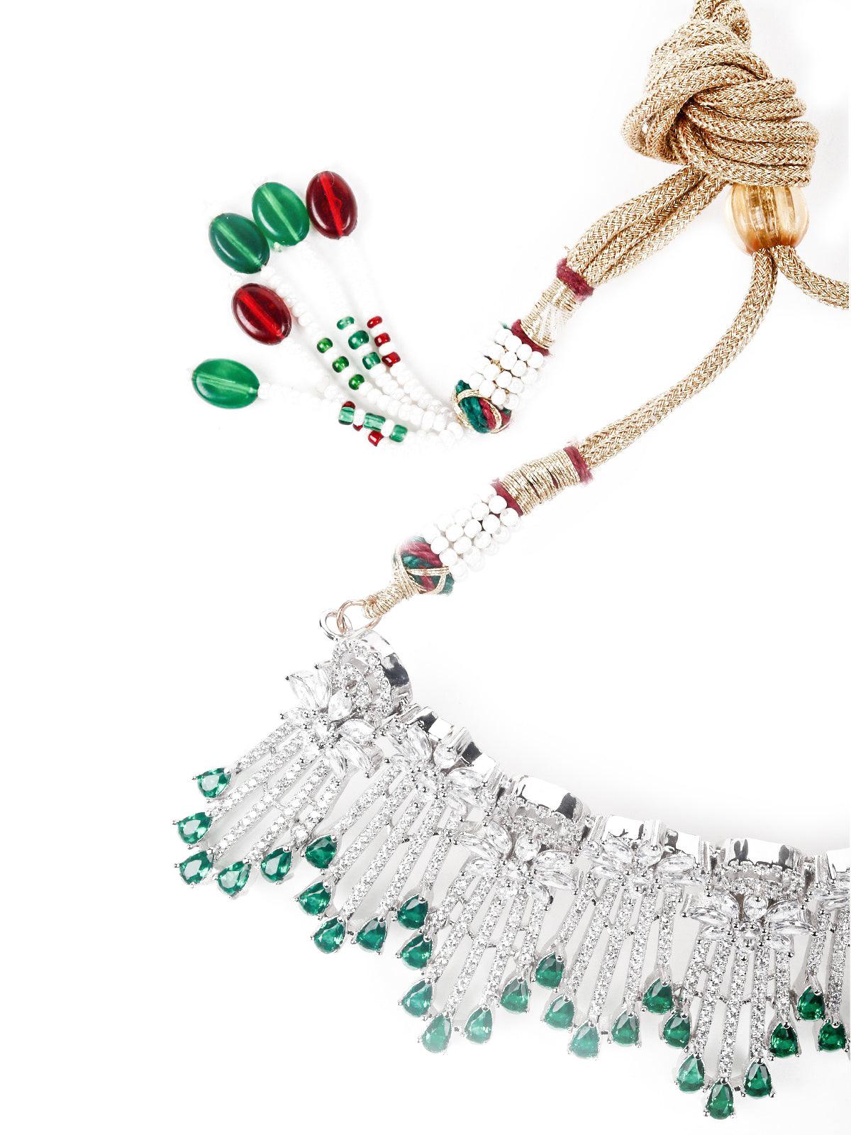 Odette Women Silver Pearl Necklace With Earrings - Image 6