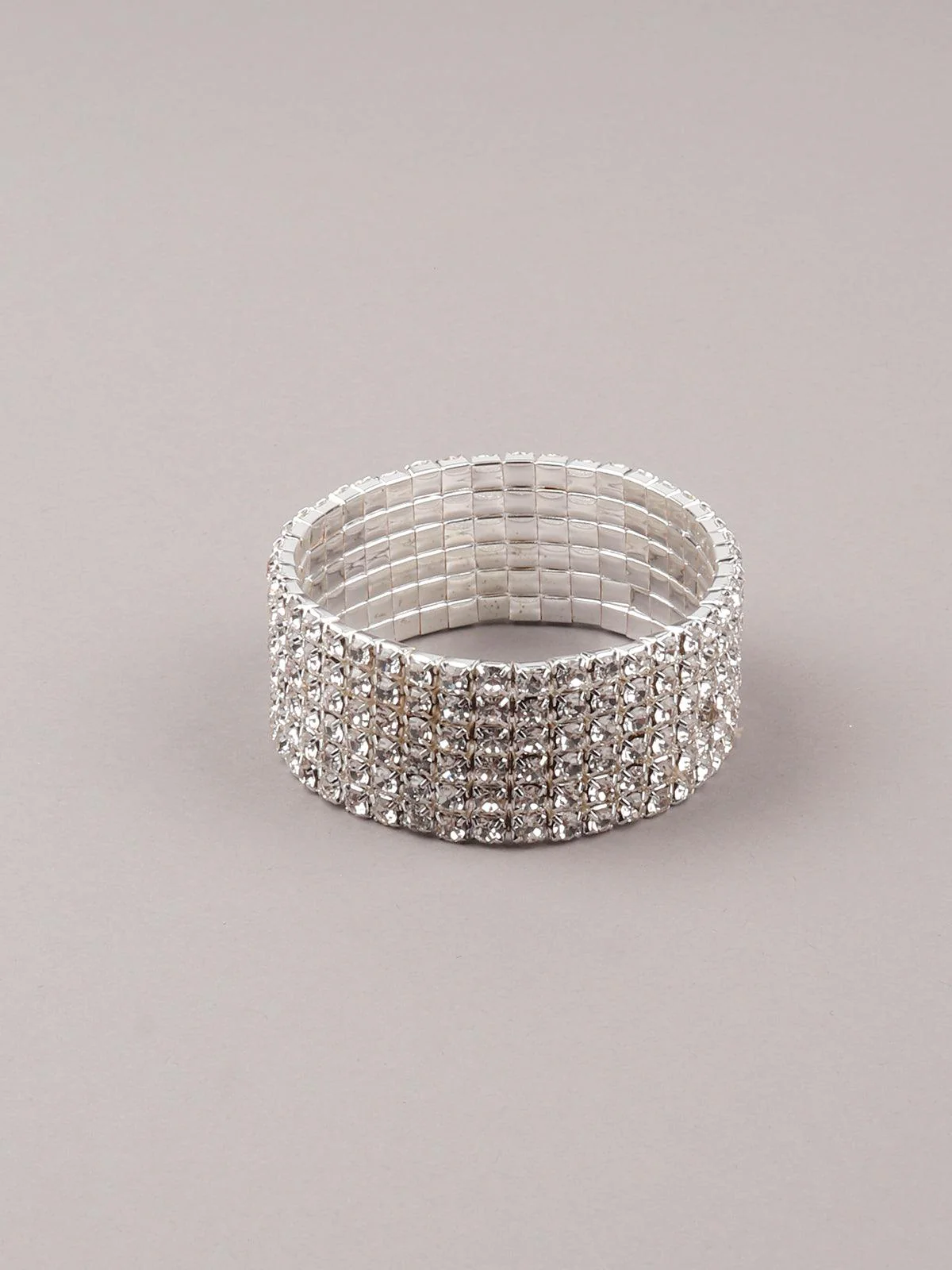Odette Silver Artifical Diamond Embellished Bracelet For Women - Image 3