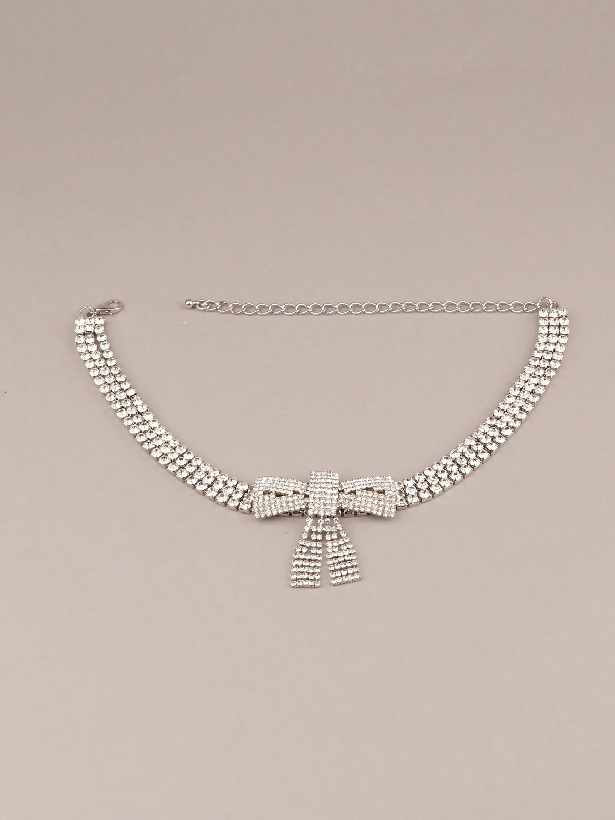 Odette Women Silver Color Bow Choker Neckpiece - Image 3