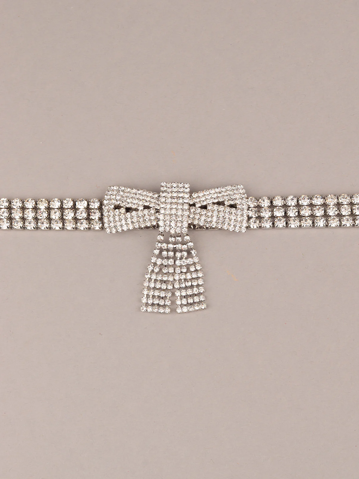 Odette Women Silver Color Bow Choker Neckpiece - Image 4