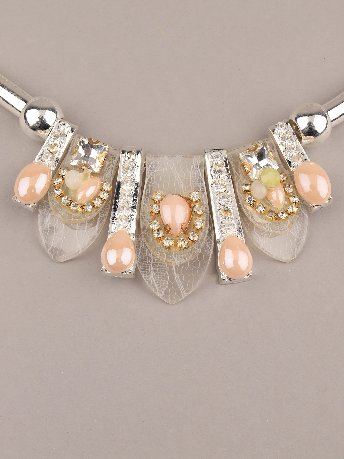 Odette Women Silver Color Fancy Neckpiece - Image 2