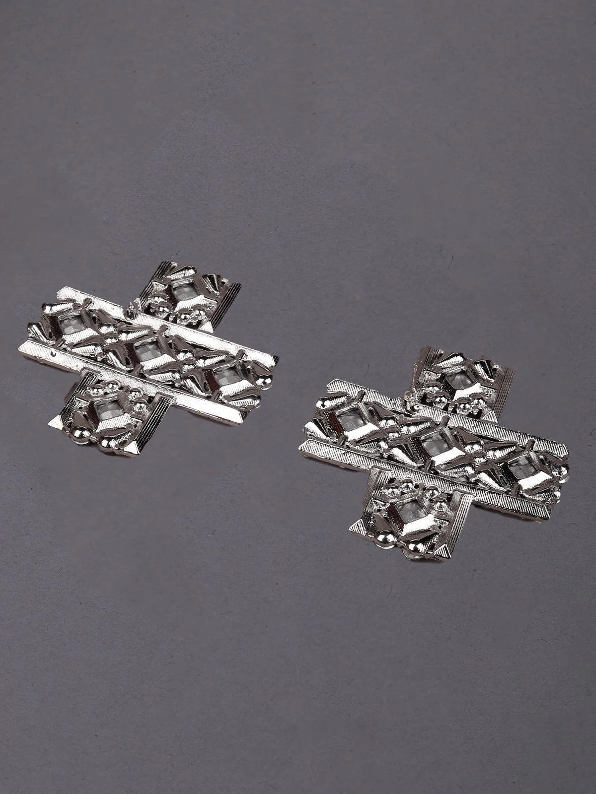 Odette Women Silver Metal Earrings - Image 5