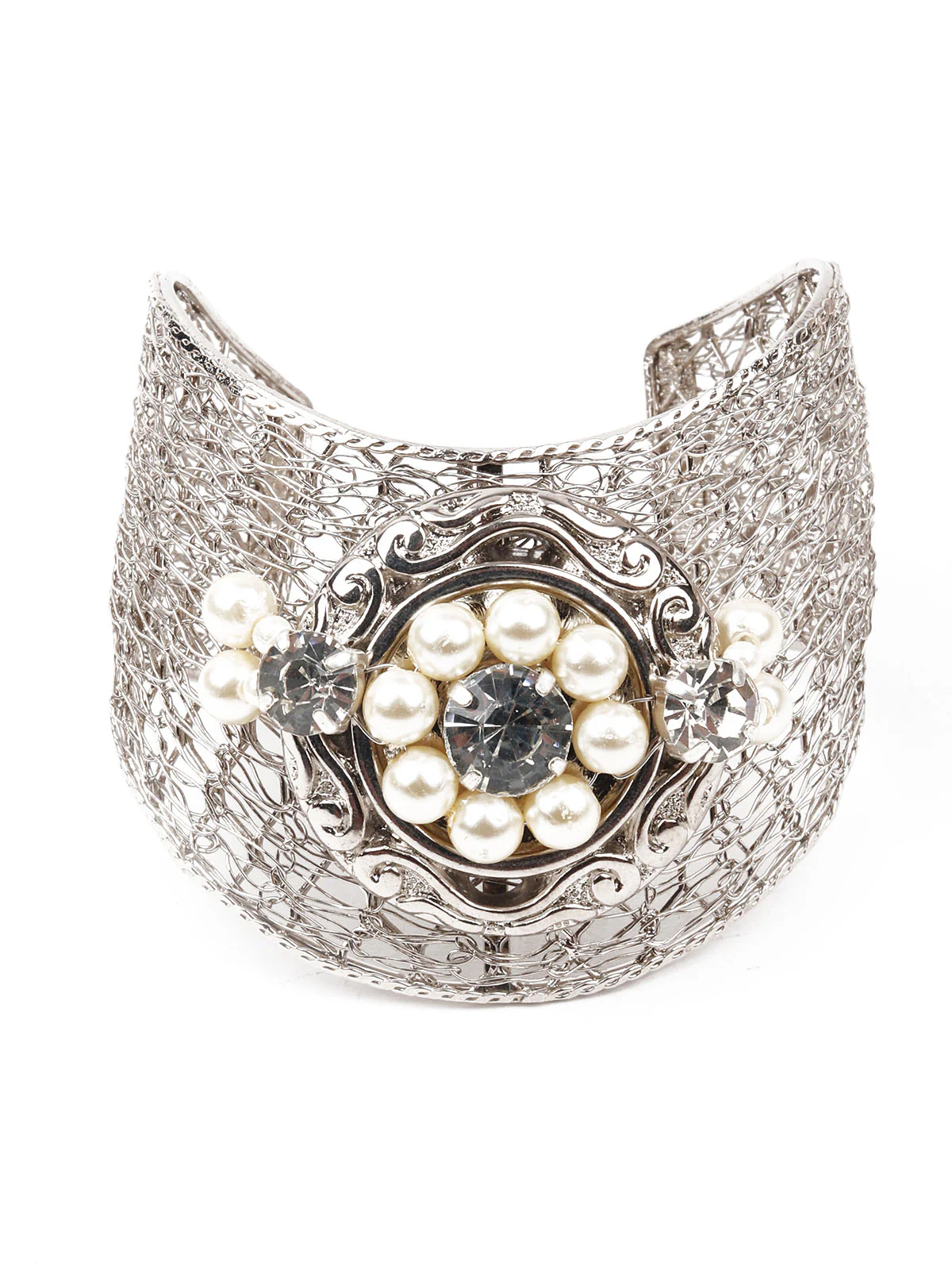 Odette Women Silver Embellished Imitation Bracelet - Image 3