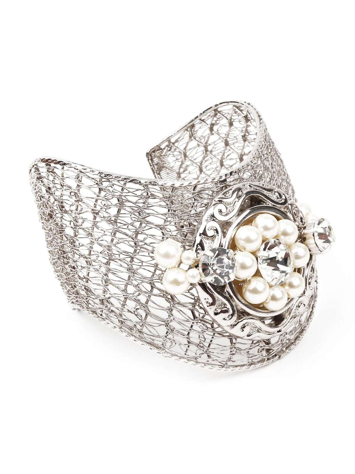 Odette Women Silver Embellished Imitation Bracelet - Image 4