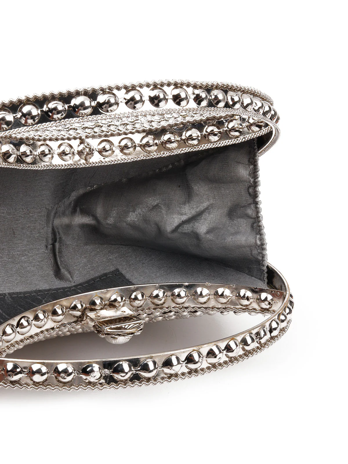 Odette Women Silver Metallic Clutch Bag - Image 6