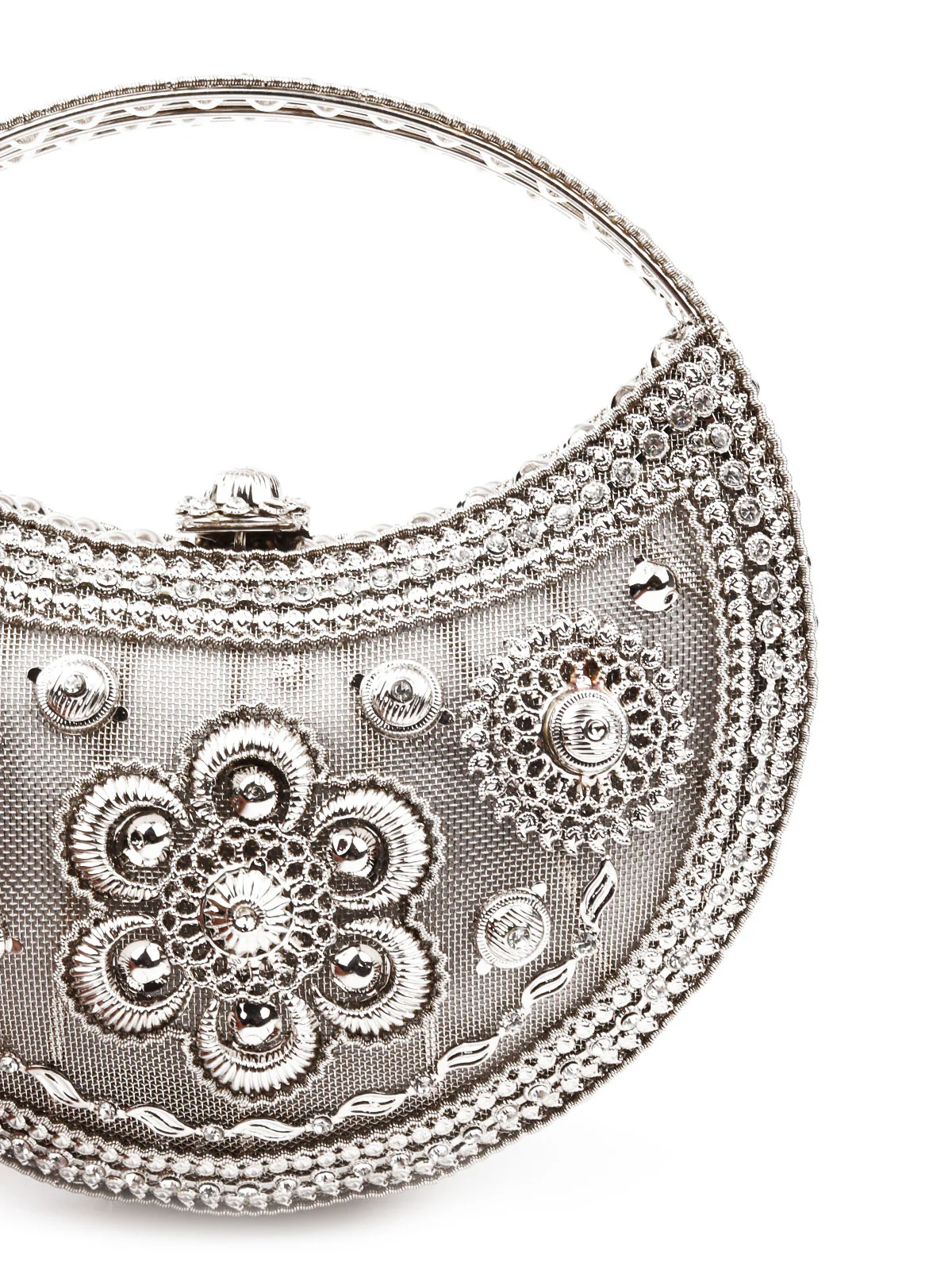 Odette Women Silver Metallic Clutch Bag - Image 7