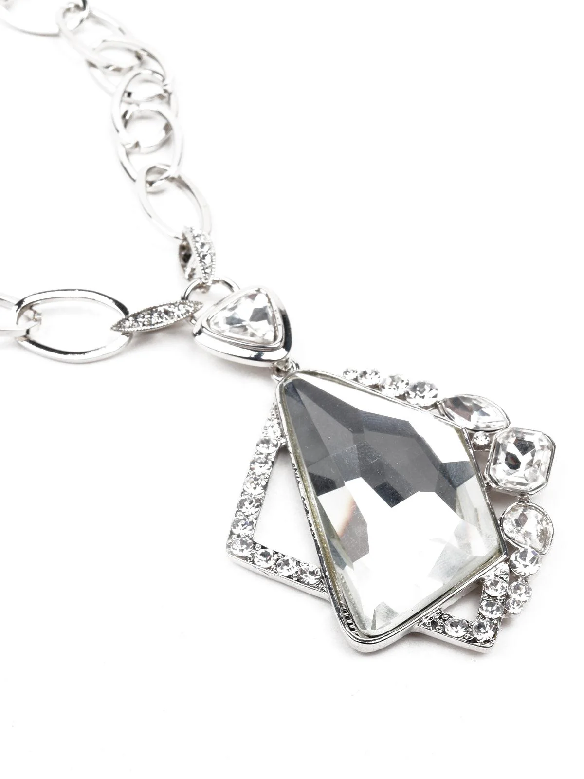 Odette Women Silver-Tone Textured Pearl Metal Statement Necklace - Image 5