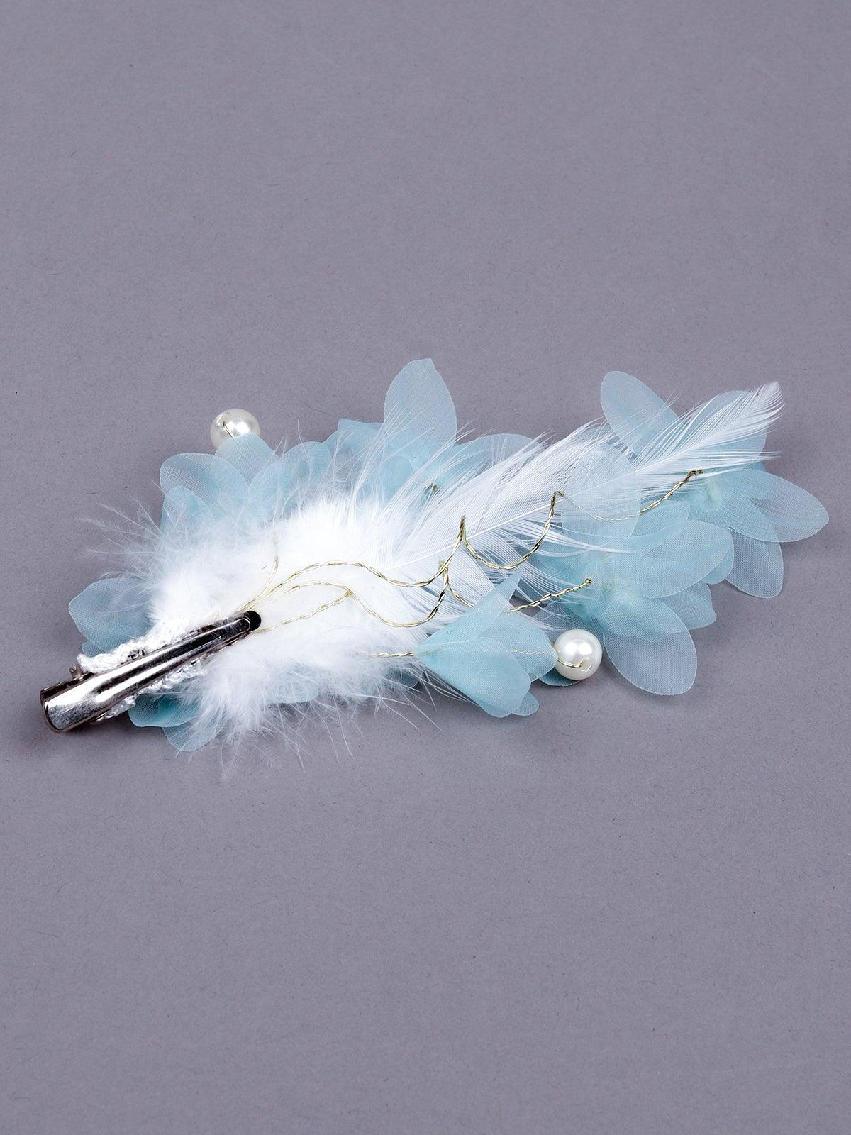Odette Women Blue Fabric Brooch - Image 6