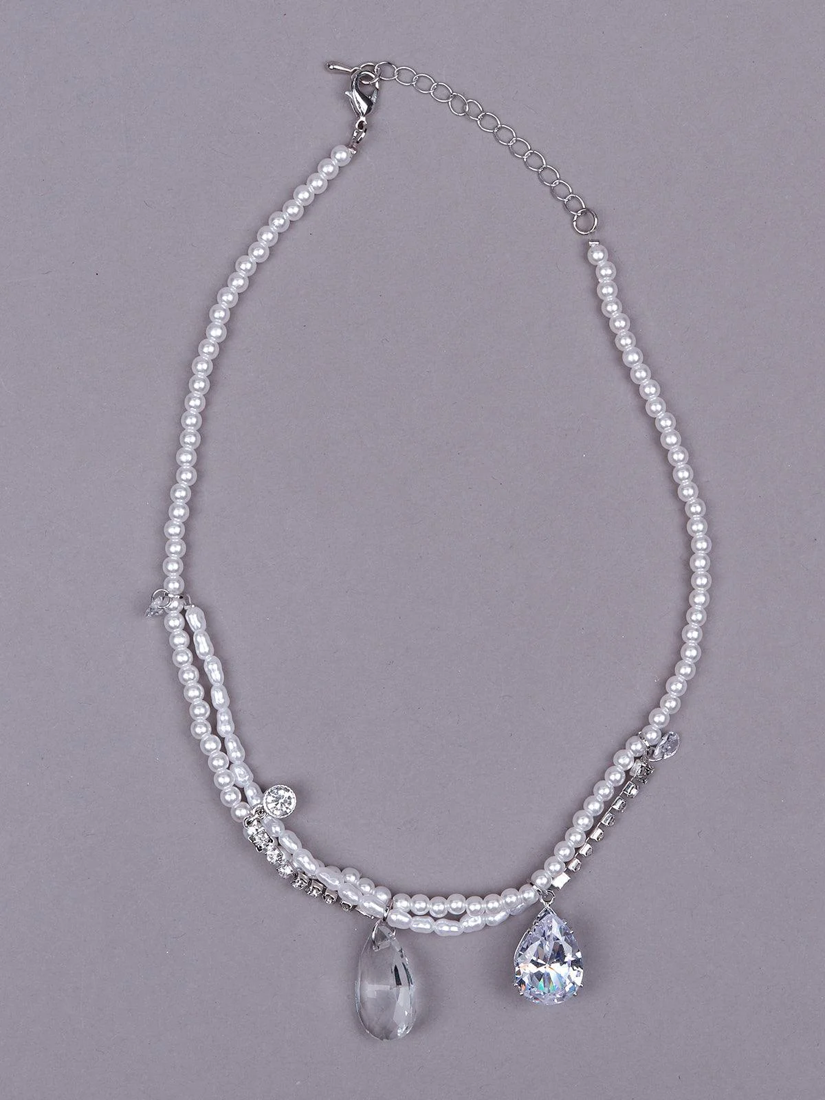 Odette Women Silver Metal Sleek Necklace - Image 3