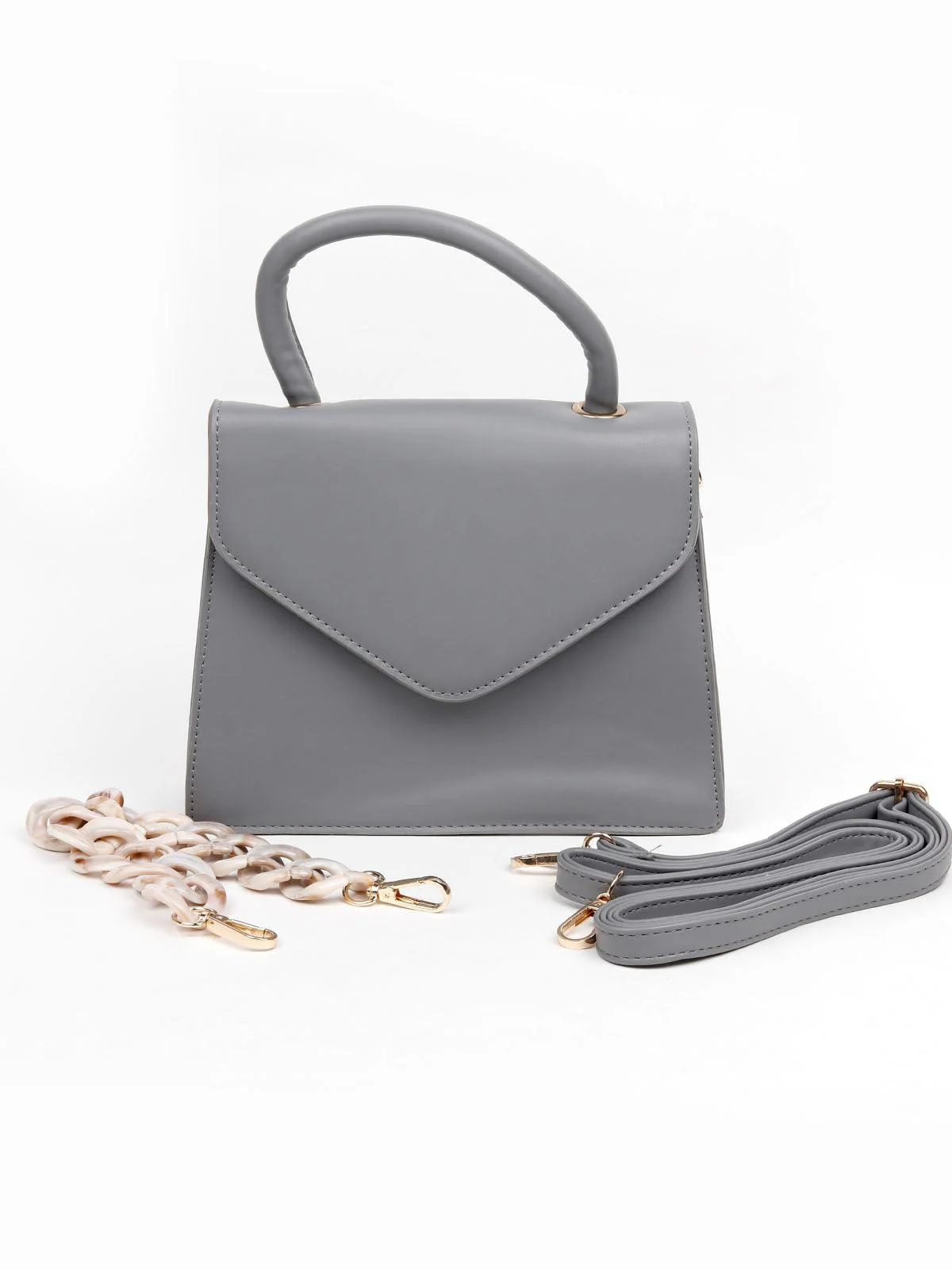 Odette Women Grey Metal Sling Bag - Image 3