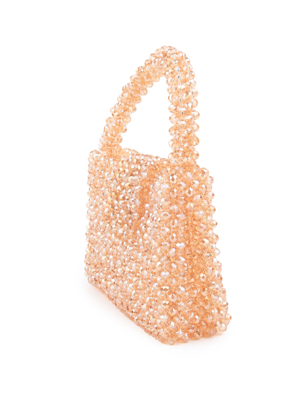 Odette Women Sparkling Golden Woven Beaded Clutch Bag - Image 4