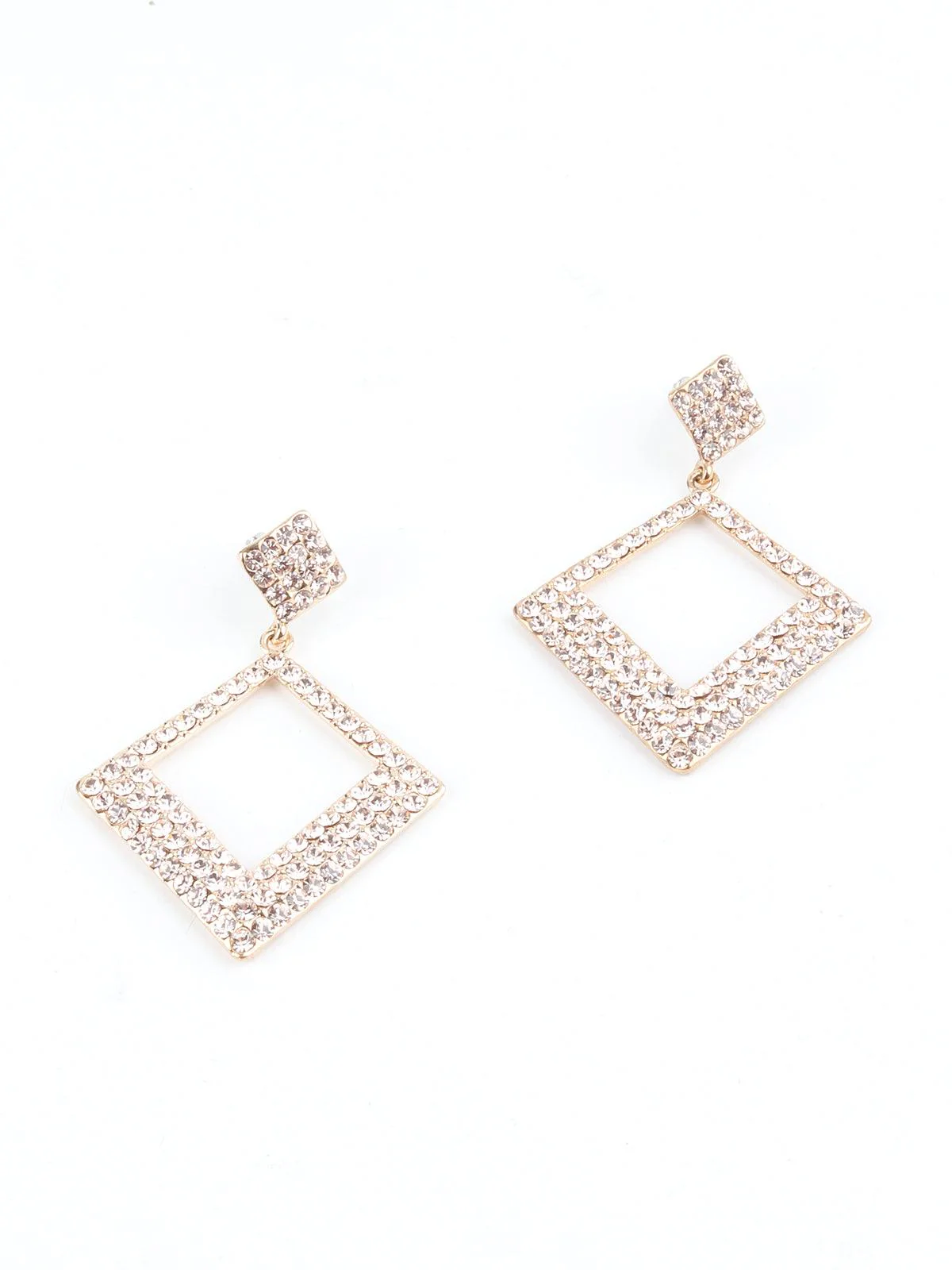 Odette Women Sparkling Square Crystal Dangling Earrings - Image 5