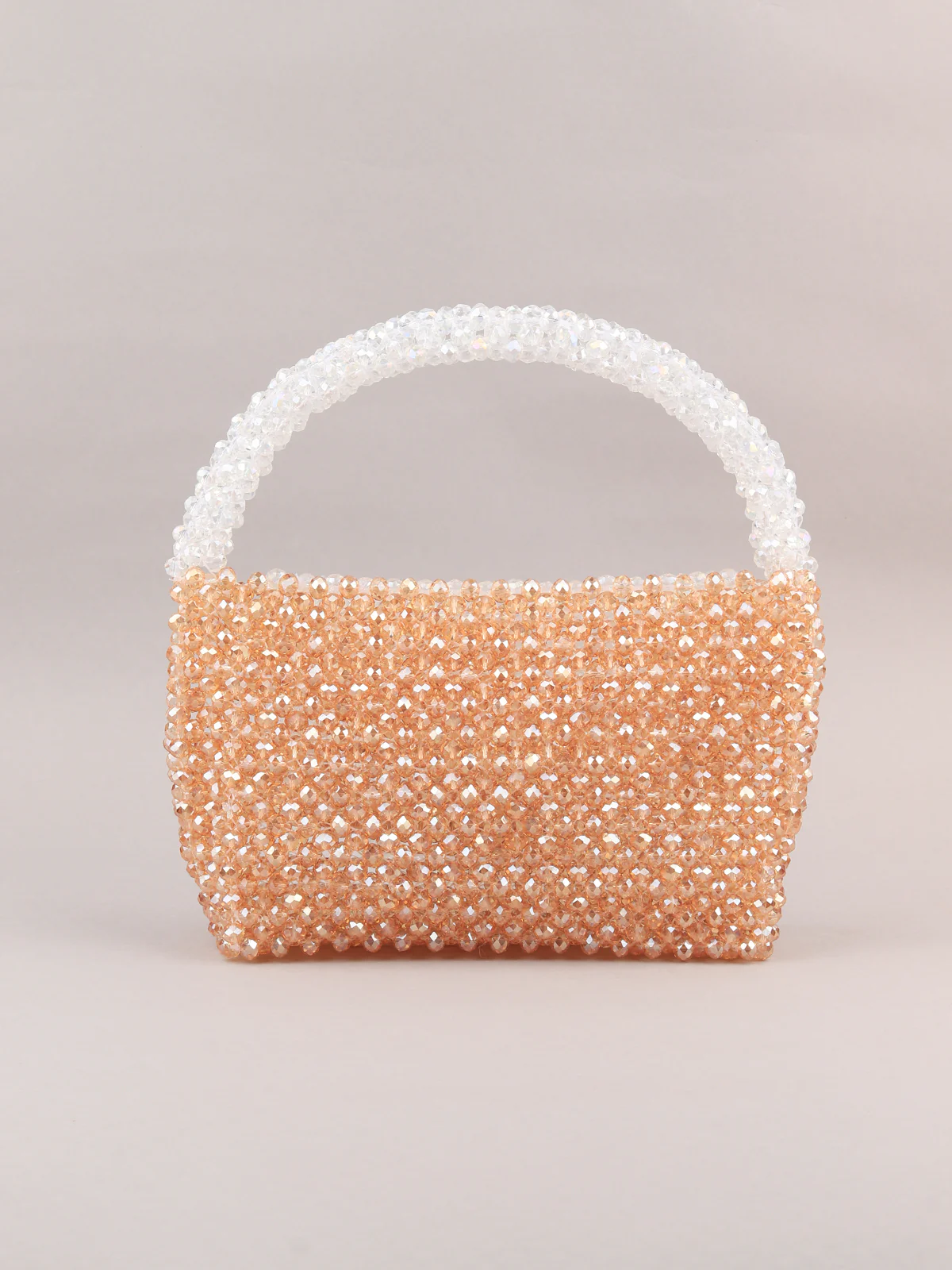 Odette Women Sparkling White And Golden Woven Clutch Bag - Image 5