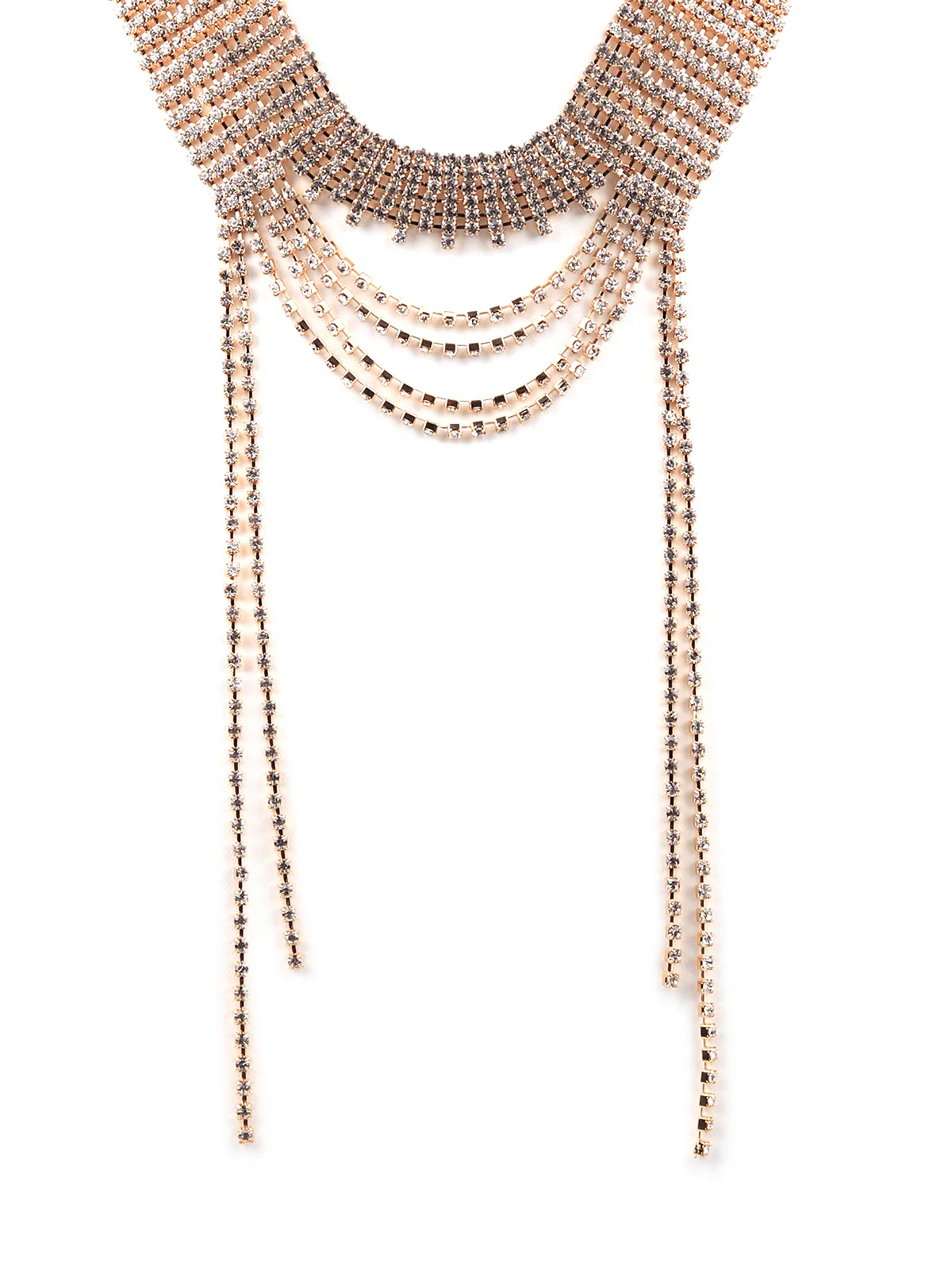 Odette Women Sparkling White Choker Neck Piece - Image 4