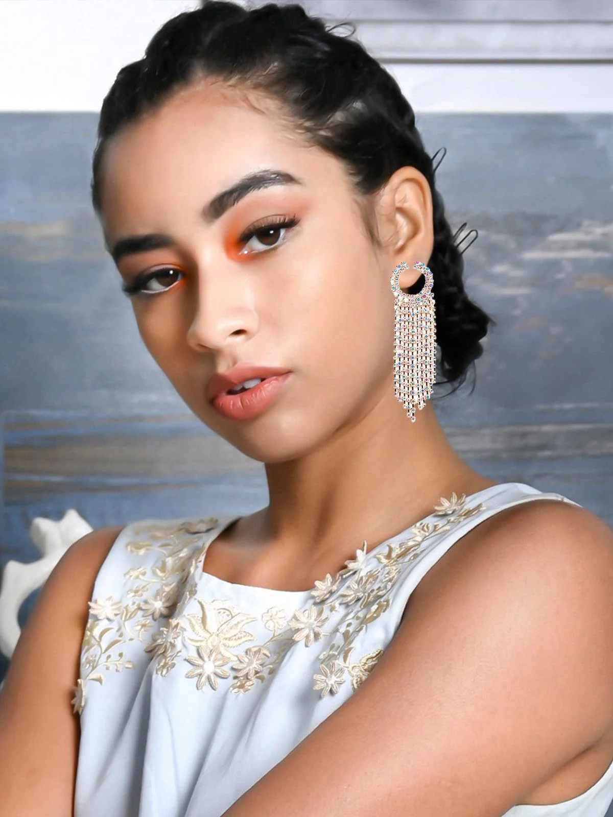 Odette Women Gold Metal Earring - Image 2