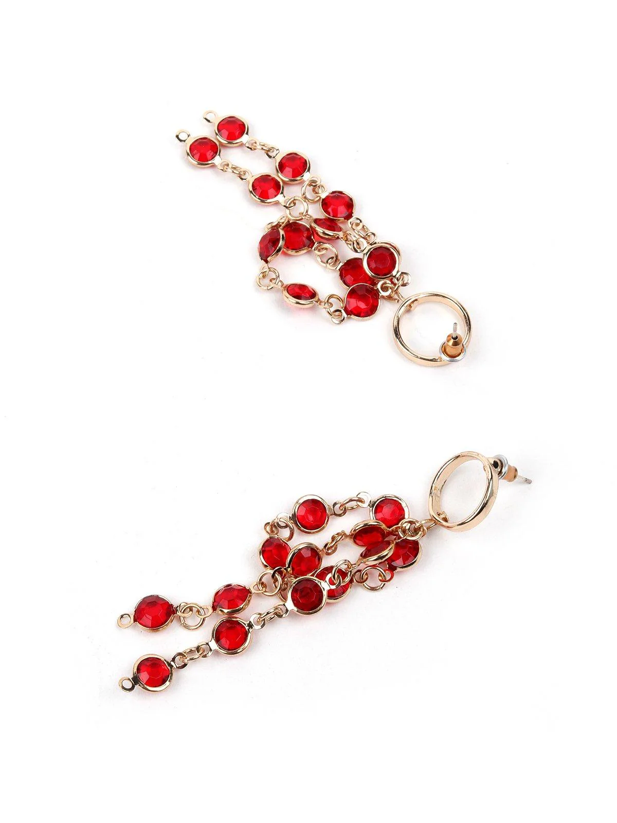 Odette Women Red Metal Earrings - Image 3