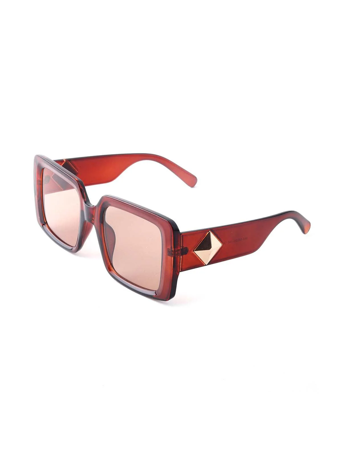Odette Women Squared Red Oversized Sunglasses - Image 4