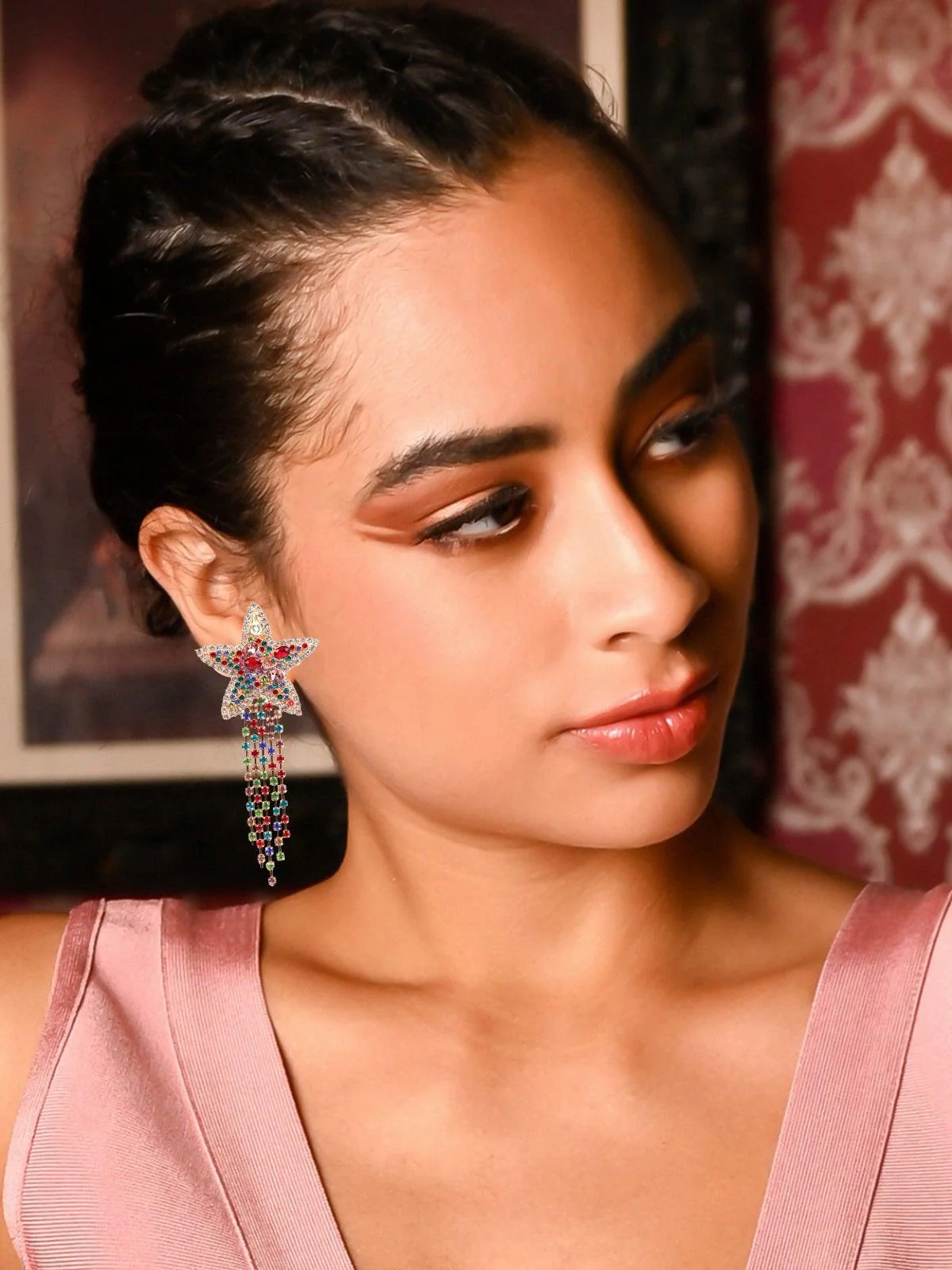 Odette Women Multicolour Metal Earrings - Image 2