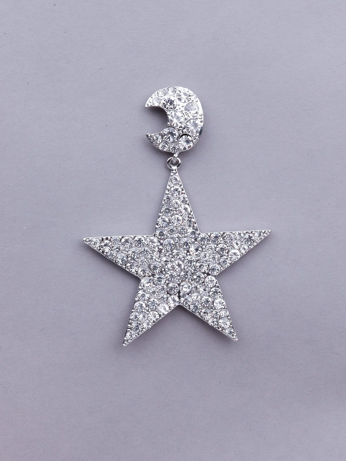 Odette Women Silver Diamante Metal Studded Earrings - Image 4