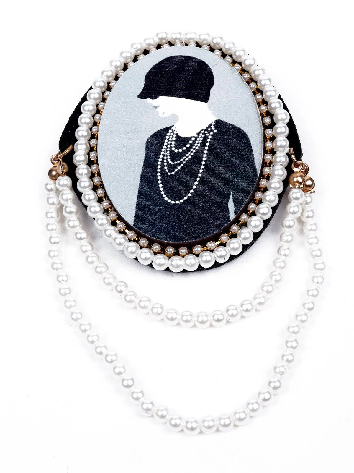 Odette Women White Metal Brooch - Image 3