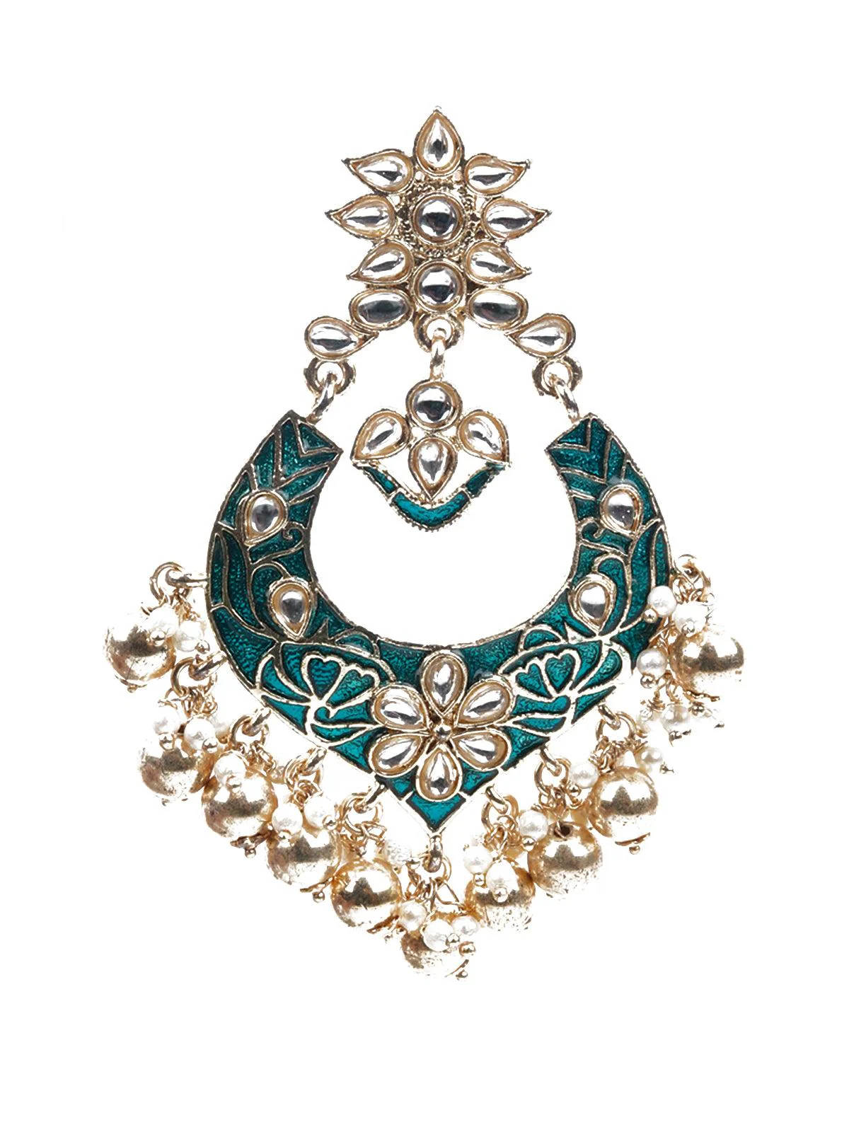 Odette Women Stone Studded Traditional Dangle Earrings - Image 2