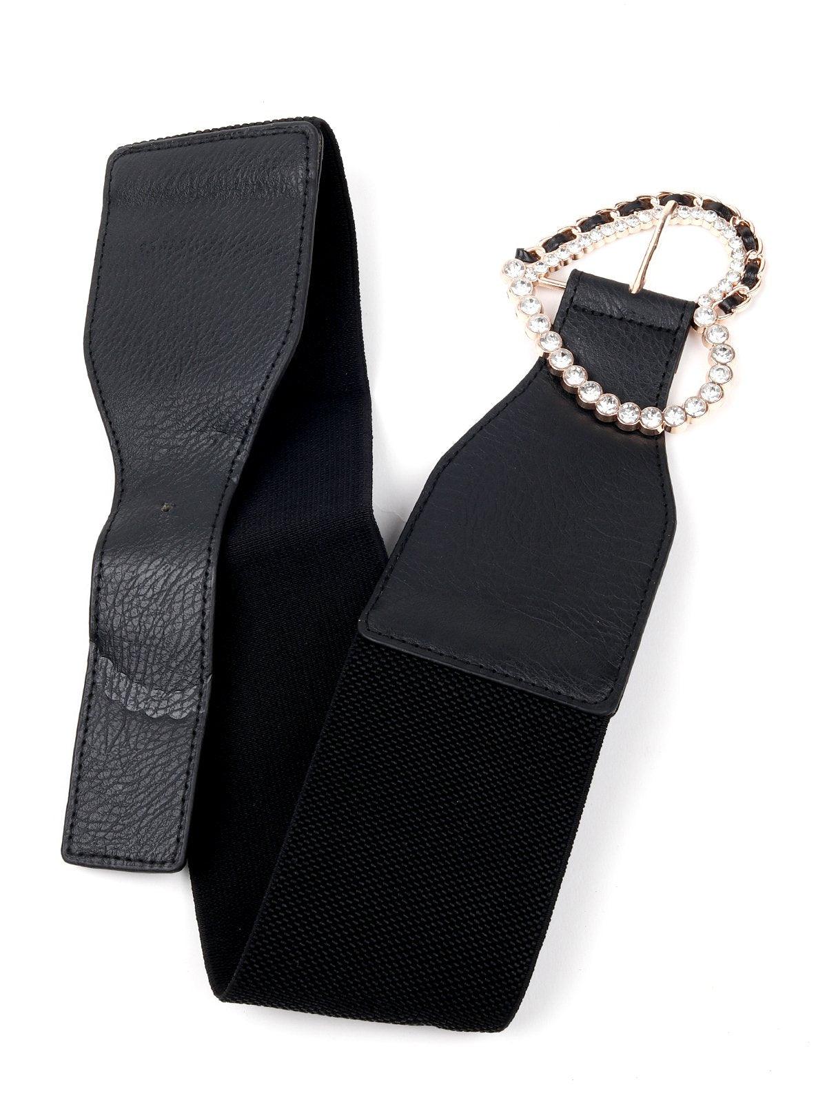 Odette  Black Elastic Belt For  Women - Image 4
