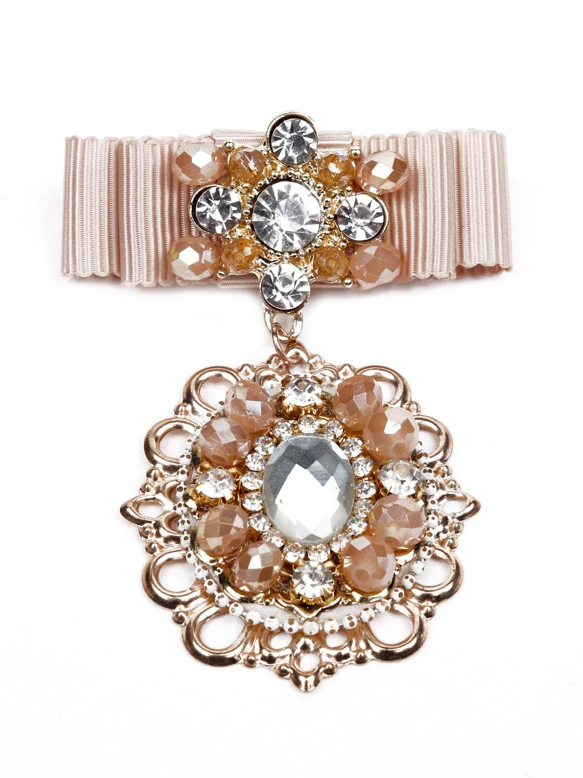 Odette Women Orange Metal Brooch - Image 3