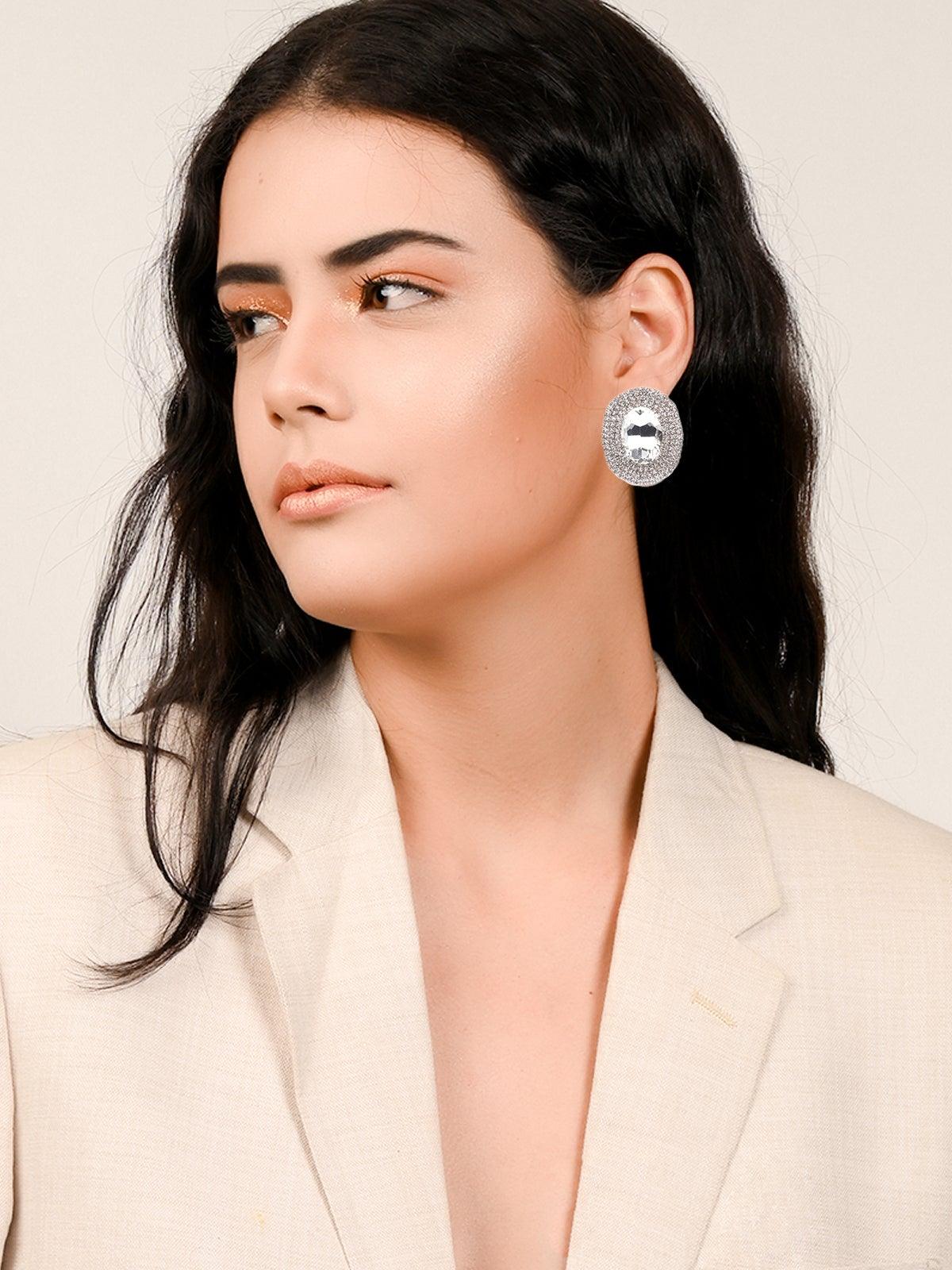 Odette Women Silver Metal Earrings
