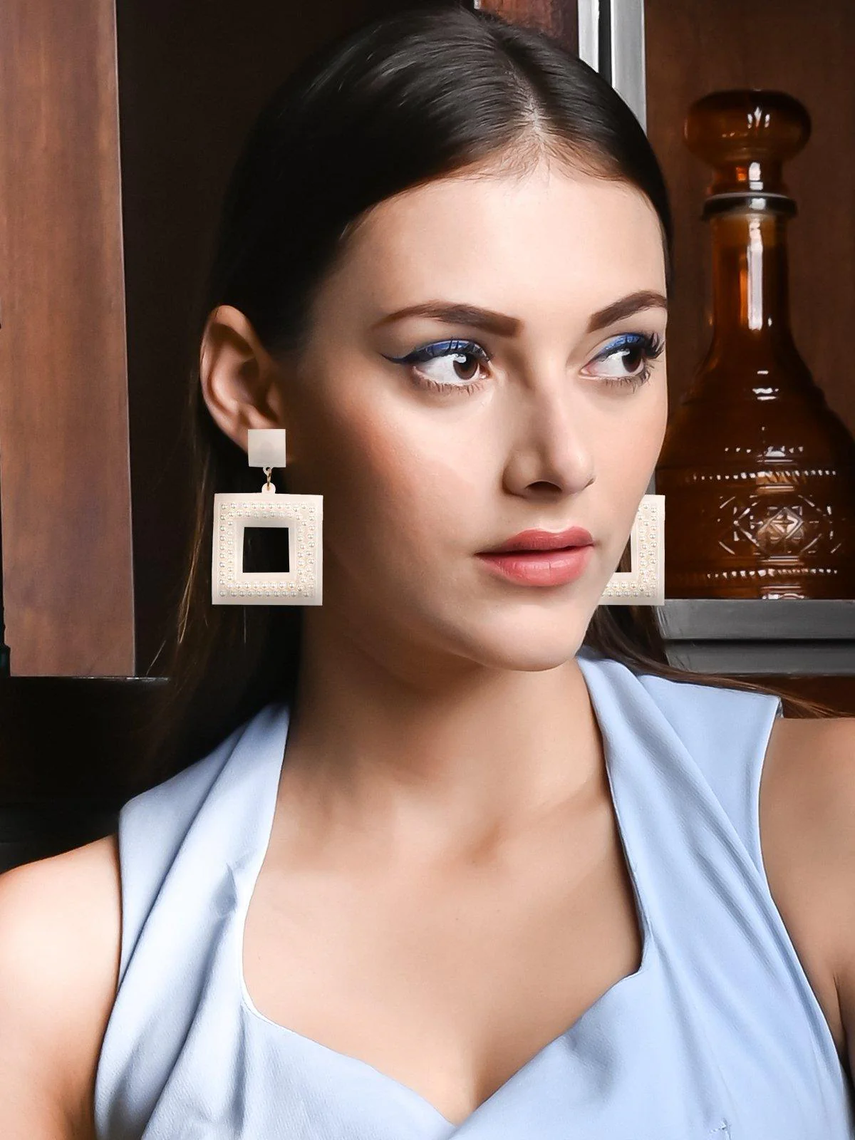 Odette Women White Metal Earrings - Image 2