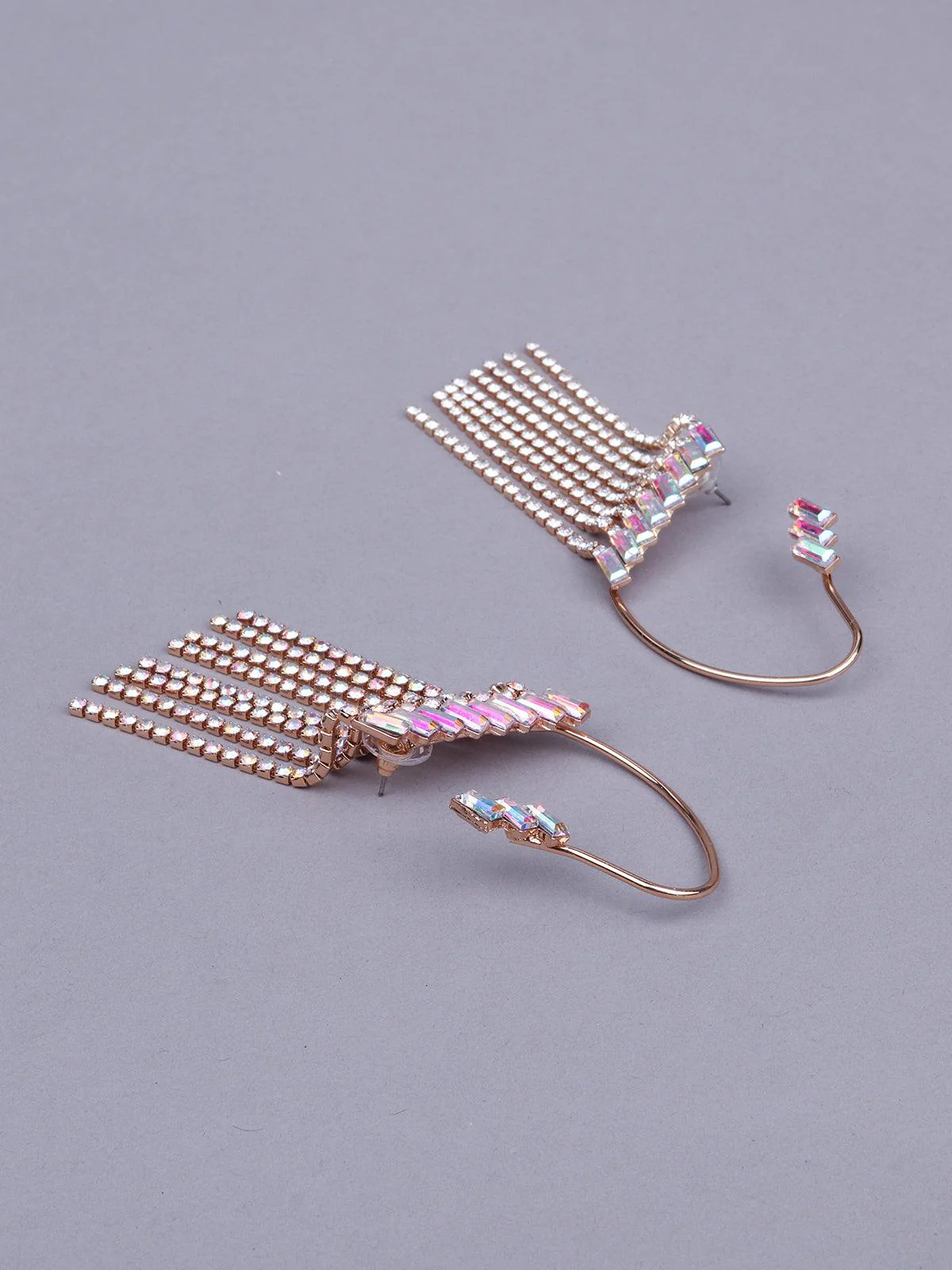 Odette Women Gold Drop Metal Earrings - Image 6